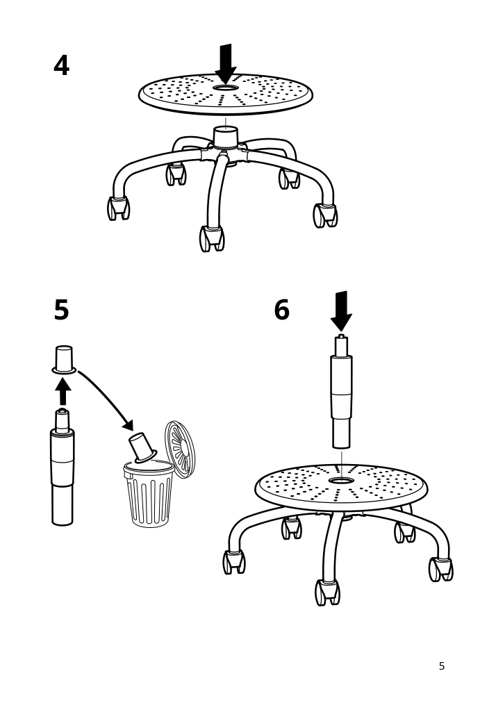 Assembly instructions for IKEA Vimund childs desk chair turquoise | Page 5 - IKEA VIMUND child's desk chair 005.319.66