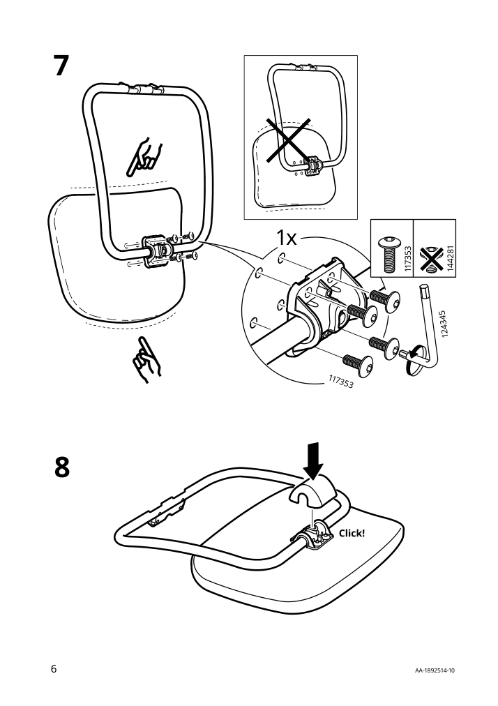 Assembly instructions for IKEA Vimund childs desk chair turquoise | Page 6 - IKEA VIMUND child's desk chair 005.319.66