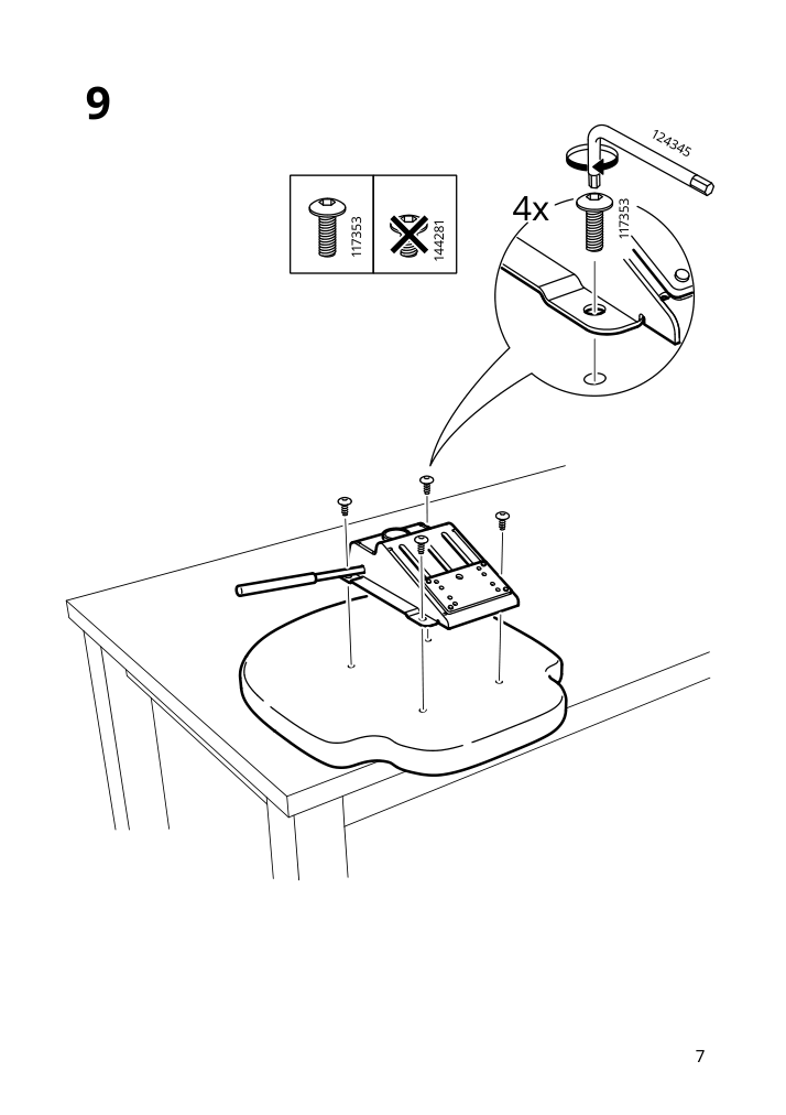 Assembly instructions for IKEA Vimund childs desk chair turquoise | Page 7 - IKEA VIMUND child's desk chair 005.319.66