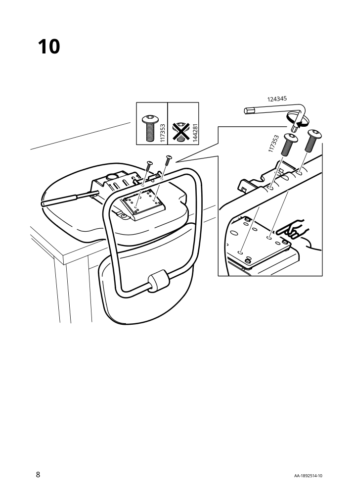 Assembly instructions for IKEA Vimund childs desk chair turquoise | Page 8 - IKEA VIMUND child's desk chair 005.319.66