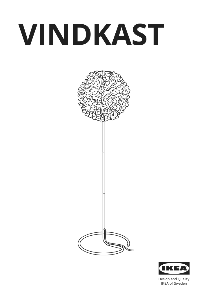 Assembly instructions for IKEA Vindkast floor lamp white | Page 1 - IKEA VINDKAST floor lamp 405.390.84