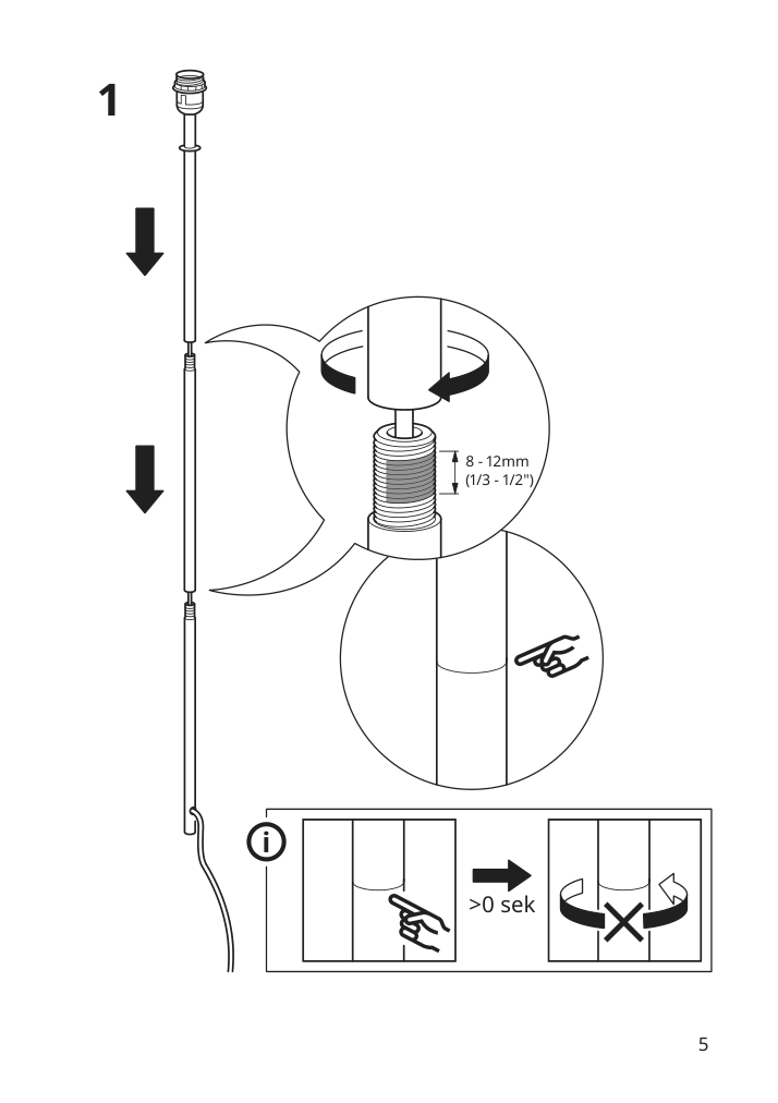 Assembly instructions for IKEA Vindkast floor lamp white | Page 5 - IKEA VINDKAST floor lamp 405.390.84
