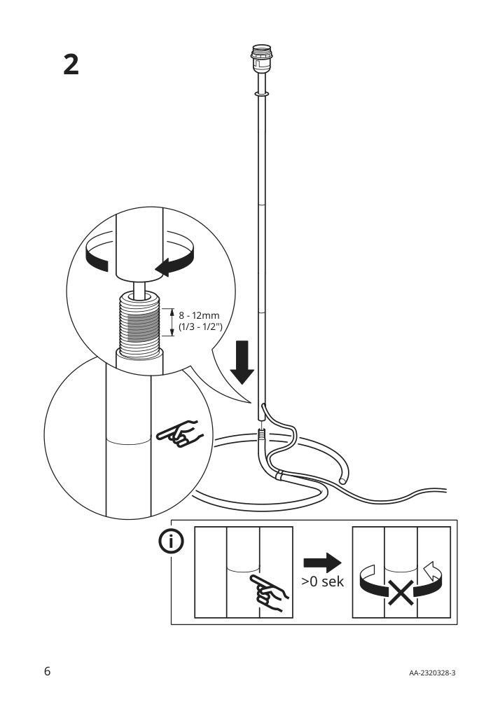 Assembly instructions for IKEA Vindkast floor lamp white | Page 6 - IKEA VINDKAST floor lamp 405.390.84