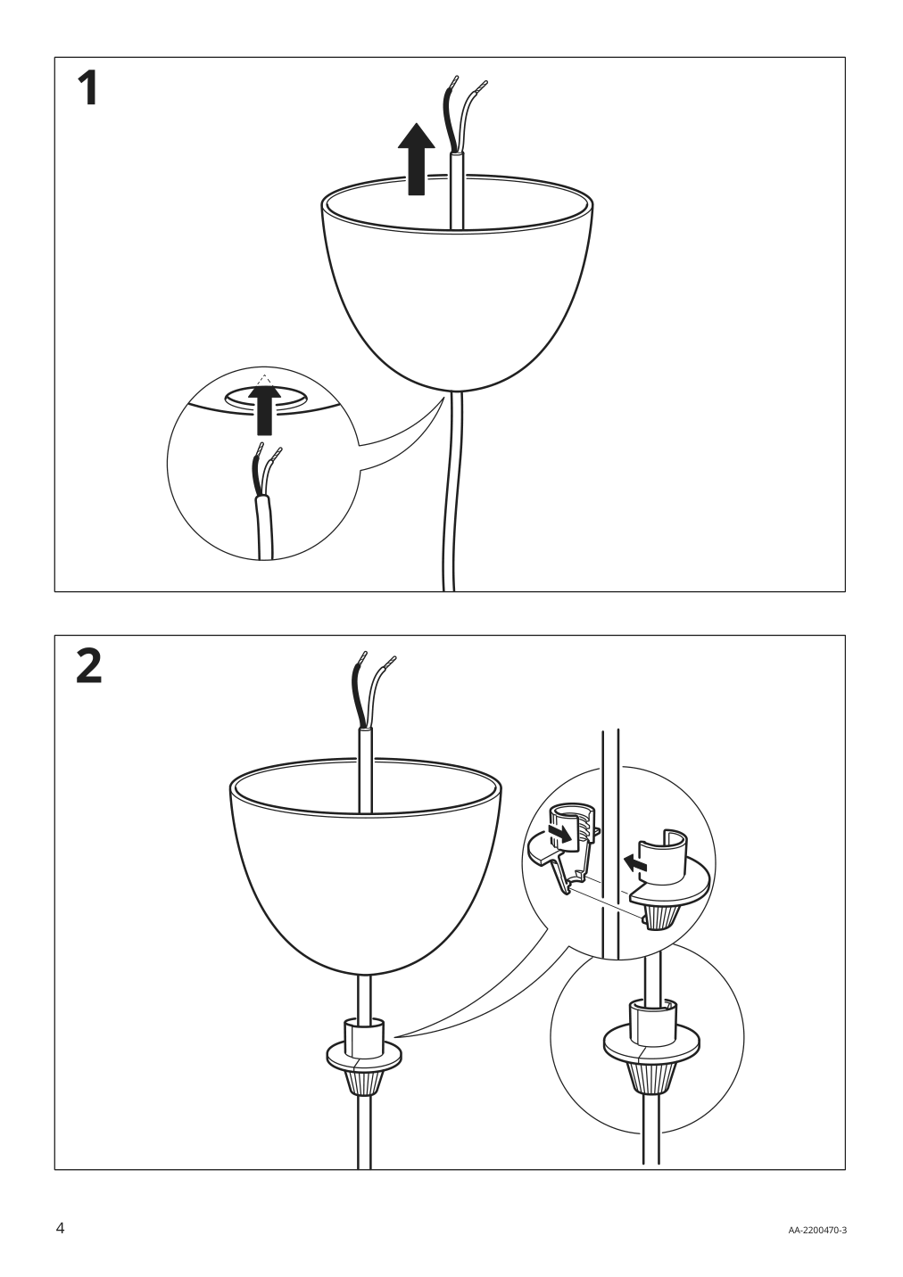 Assembly instructions for IKEA Vindkast pendant lamp white | Page 4 - IKEA VINDKAST pendant lamp 204.505.20