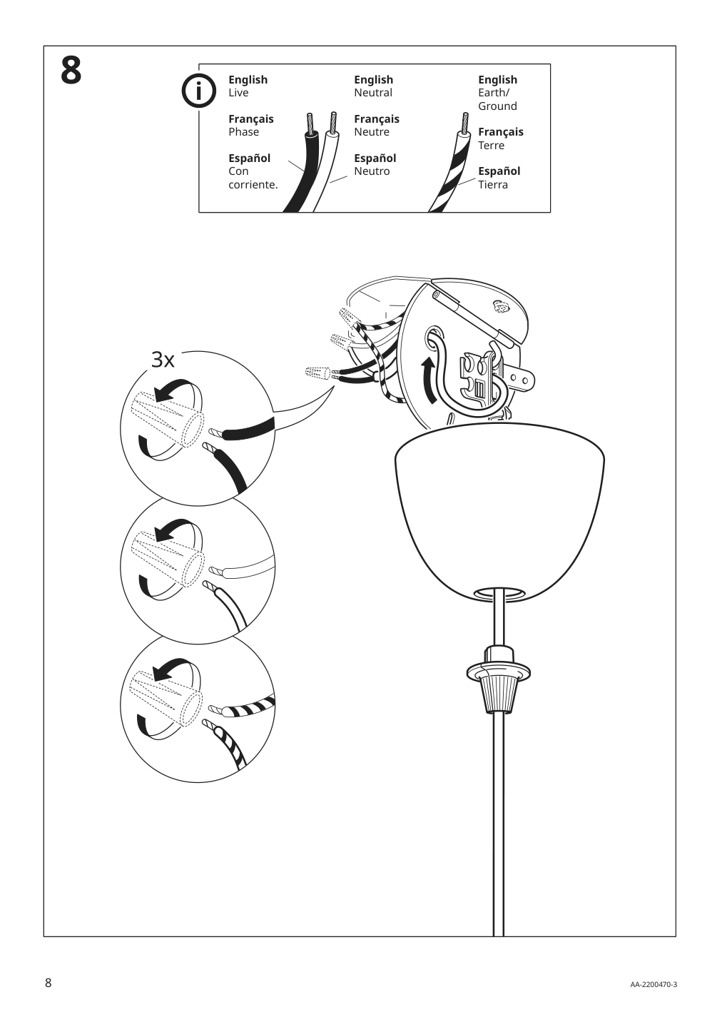 Assembly instructions for IKEA Vindkast pendant lamp white | Page 8 - IKEA VINDKAST pendant lamp 204.505.20