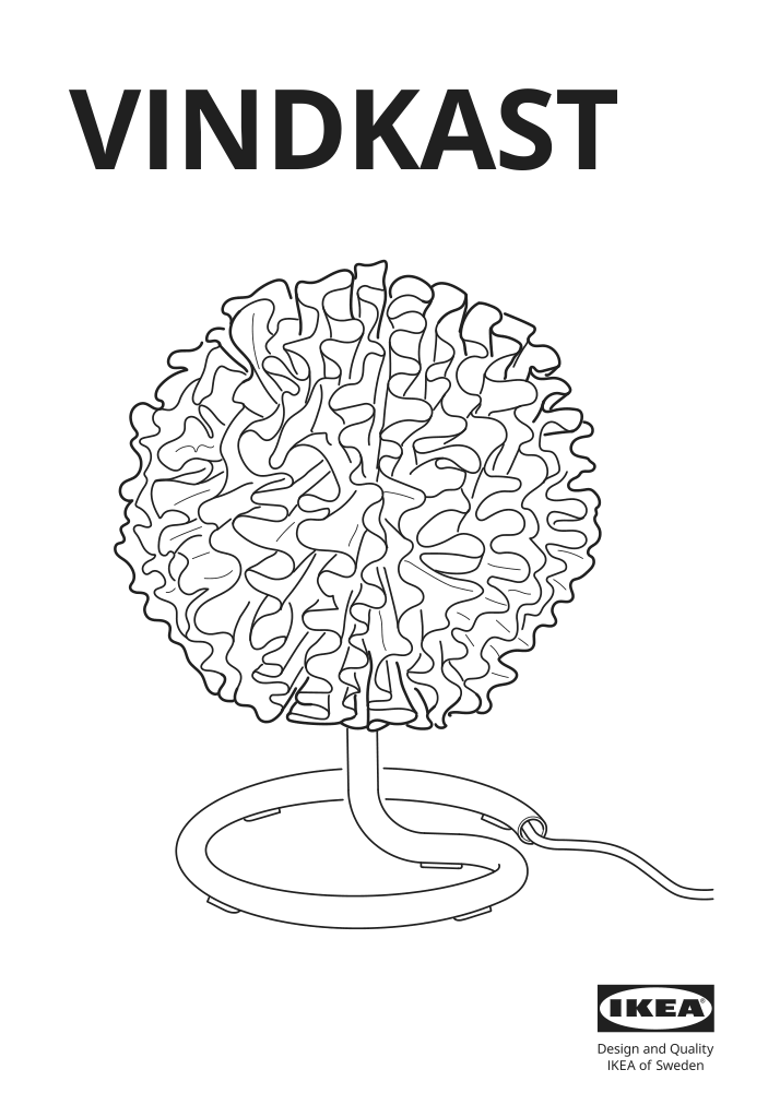 Assembly instructions for IKEA Vindkast table lamp white | Page 1 - IKEA VINDKAST table lamp 205.391.98