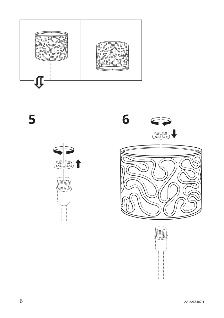 Assembly instructions for IKEA Vingmast lamp shade rope pattern beige | Page 6 - IKEA VINGMAST / SKAFTET floor lamp, arched 594.245.54