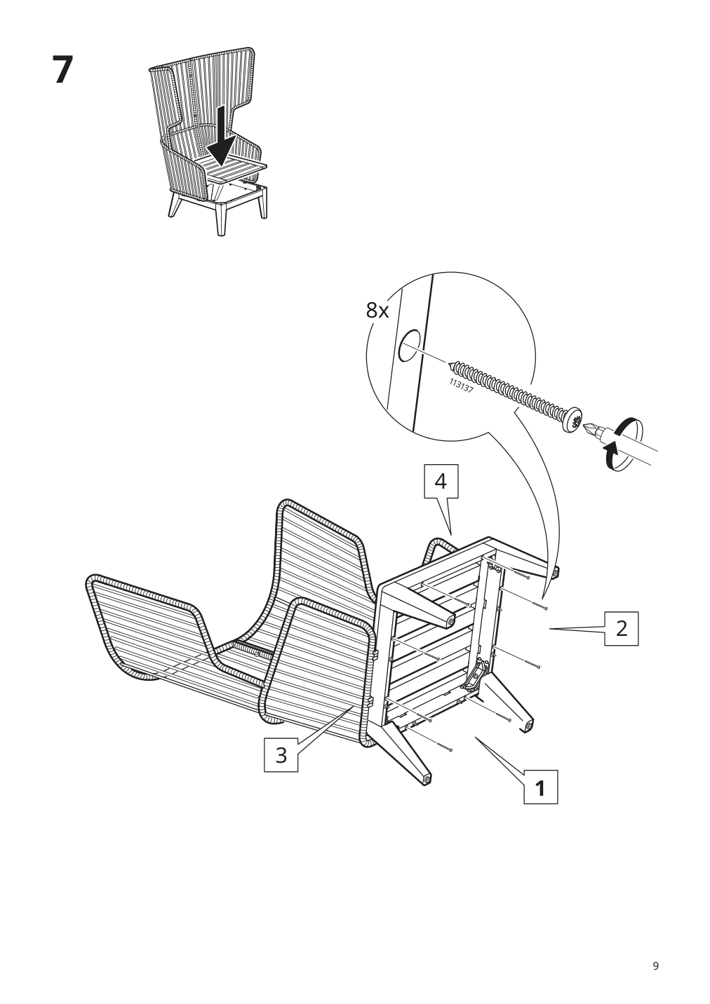 Assembly instructions for IKEA Vingsoen wing chair in outdoor gray | Page 9 - IKEA VINGSÖN wing chair, in/outdoor 694.366.03