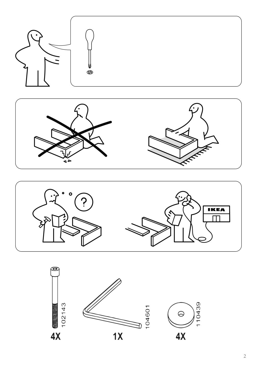 Assembly instructions for IKEA Vinliden leg birch | Page 2 - IKEA VINLIDEN sofa with chaise 095.555.66