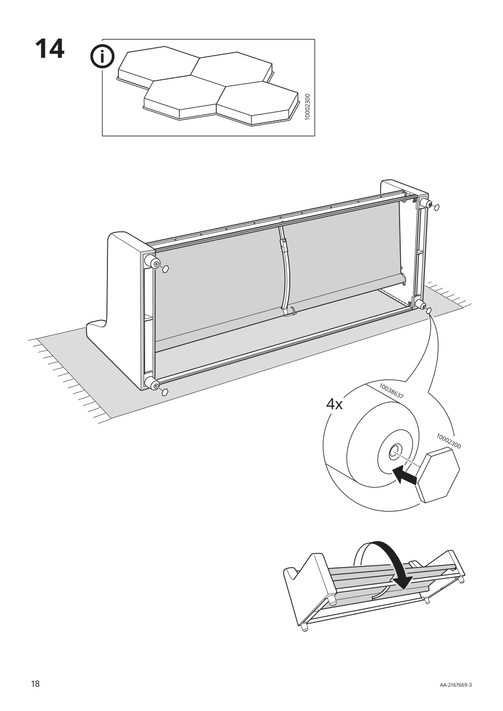 Assembly instructions for IKEA Vinliden sofa section with chaise | Page 18 - IKEA VINLIDEN sofa with chaise 995.555.62