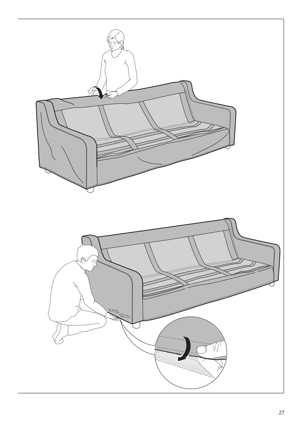 Assembly instructions for IKEA Vinliden sofa section with chaise | Page 27 - IKEA VINLIDEN sofa with chaise 393.046.75