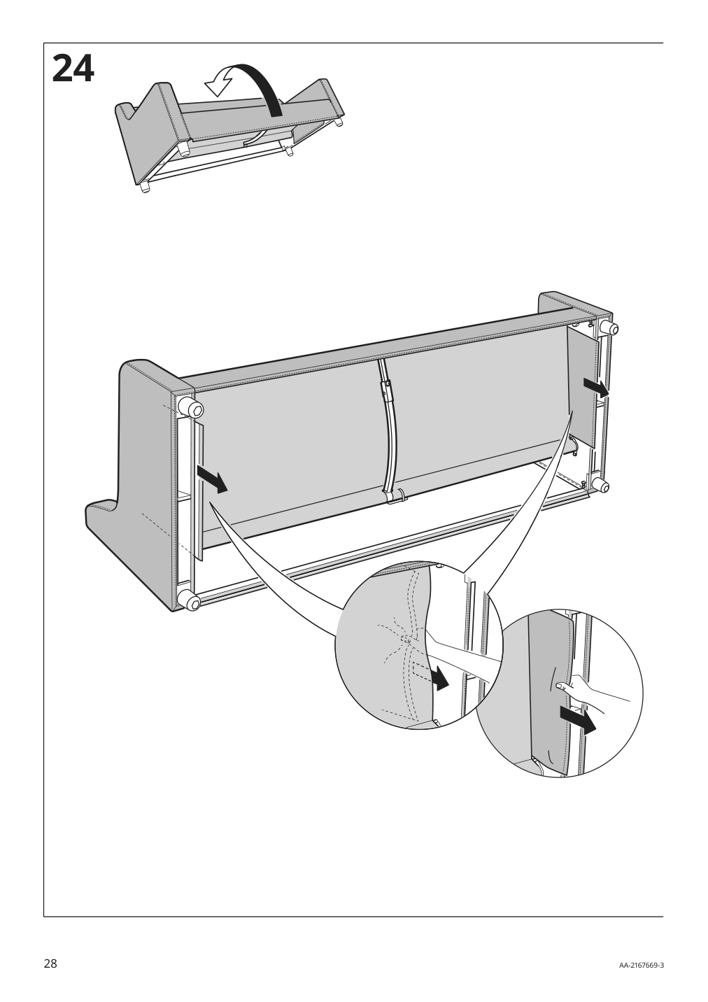 Assembly instructions for IKEA Vinliden sofa section with chaise | Page 28 - IKEA VINLIDEN sofa with chaise 795.555.58