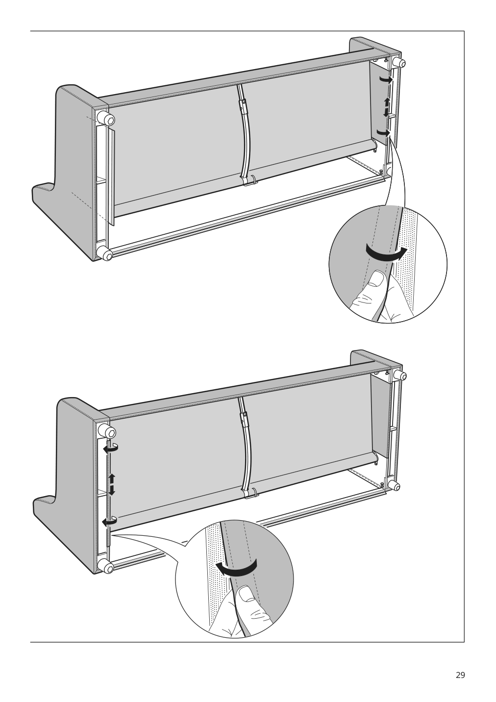 Assembly instructions for IKEA Vinliden sofa section with chaise | Page 29 - IKEA VINLIDEN sofa with chaise 393.046.75