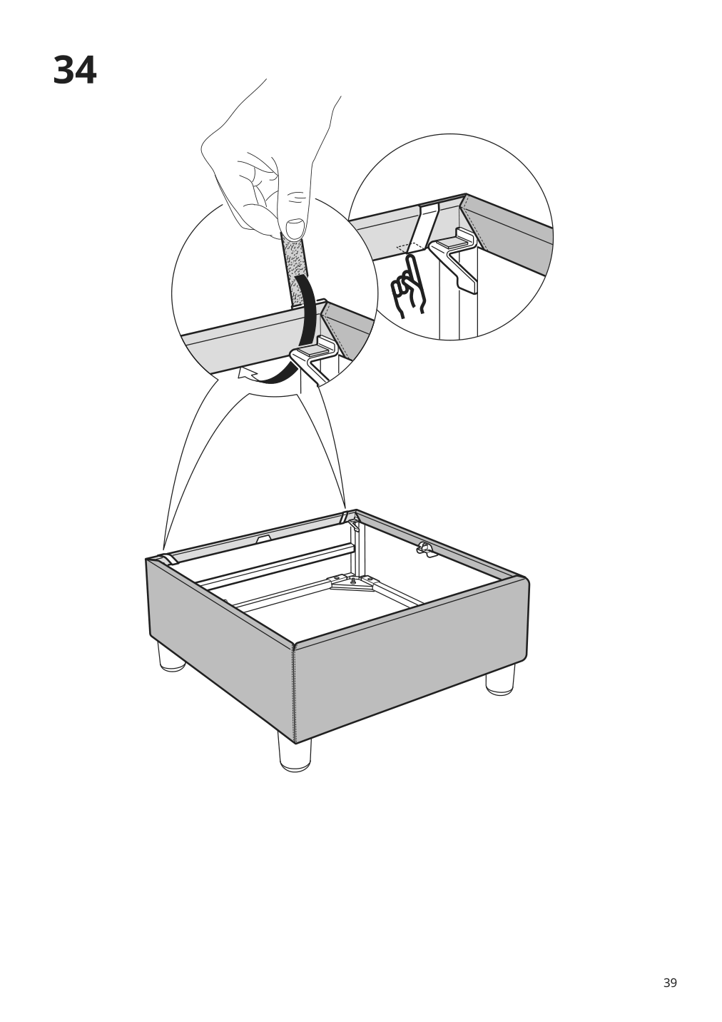 Assembly instructions for IKEA Vinliden sofa section with chaise | Page 39 - IKEA VINLIDEN sofa with chaise 193.046.81