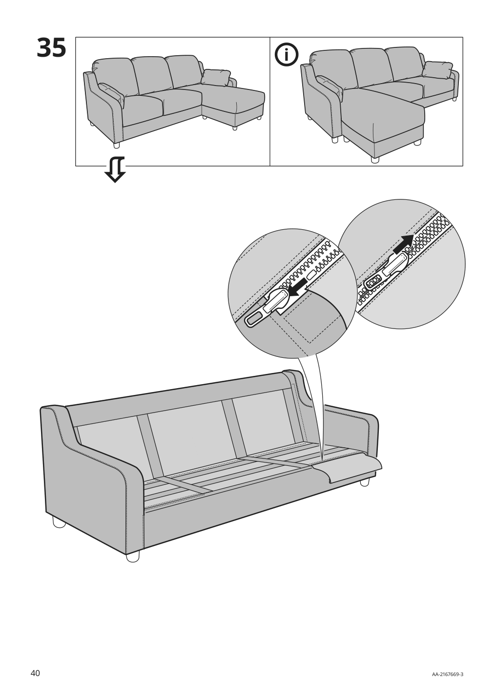 Assembly instructions for IKEA Vinliden sofa section with chaise | Page 40 - IKEA VINLIDEN sofa with chaise 893.046.87