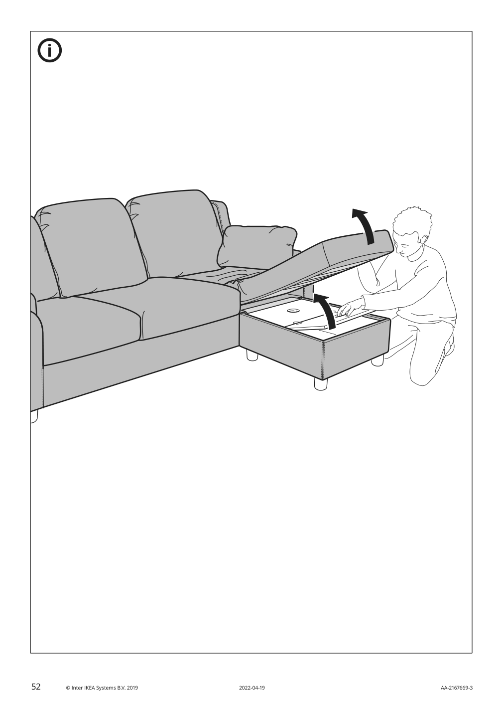 Assembly instructions for IKEA Vinliden sofa section with chaise | Page 52 - IKEA VINLIDEN sofa with chaise 093.046.72