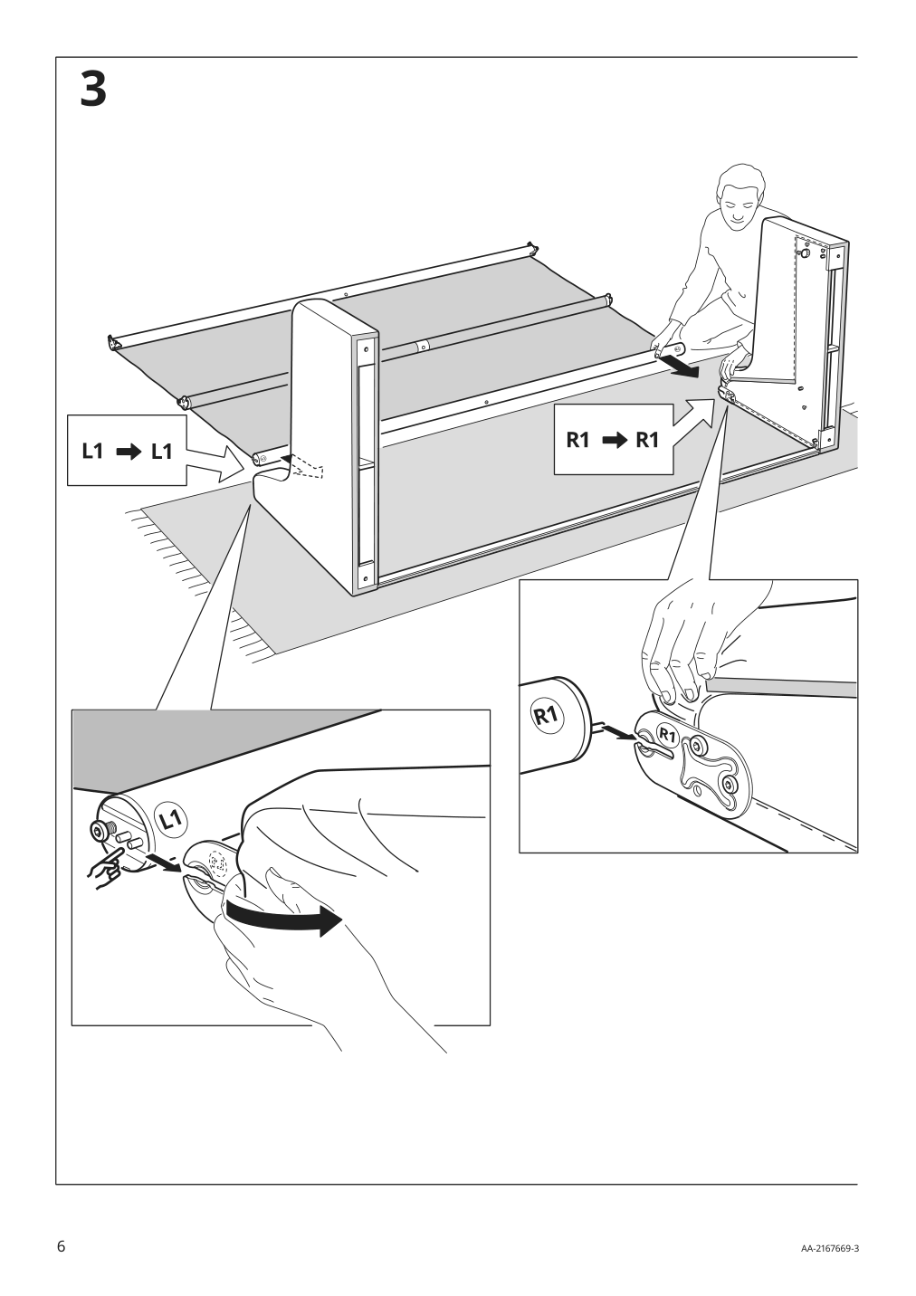 Assembly instructions for IKEA Vinliden sofa section with chaise | Page 6 - IKEA VINLIDEN sofa with chaise 995.555.62