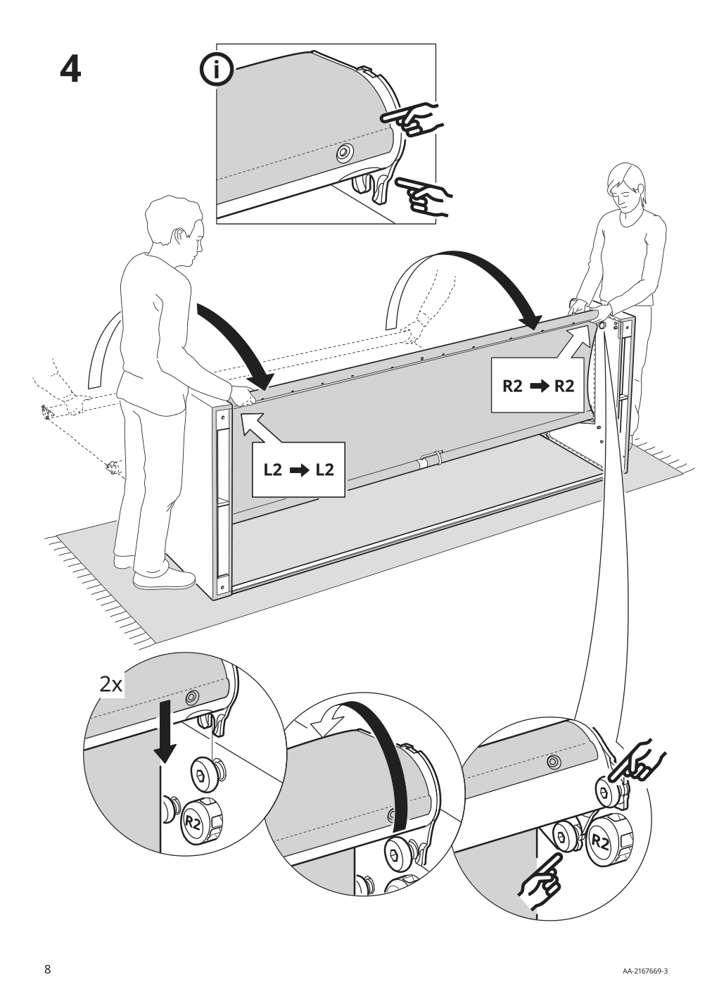 Assembly instructions for IKEA Vinliden sofa section with chaise | Page 8 - IKEA VINLIDEN sofa with chaise 893.046.87