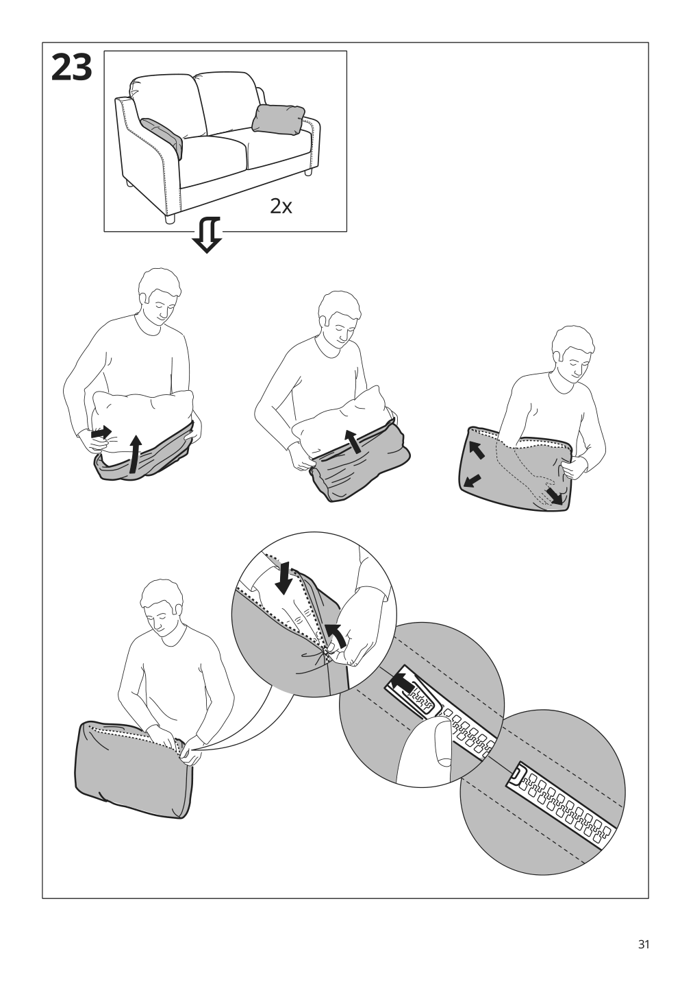 Assembly instructions for IKEA Vinliden sofa section | Page 31 - IKEA VINLIDEN sofa 795.555.39