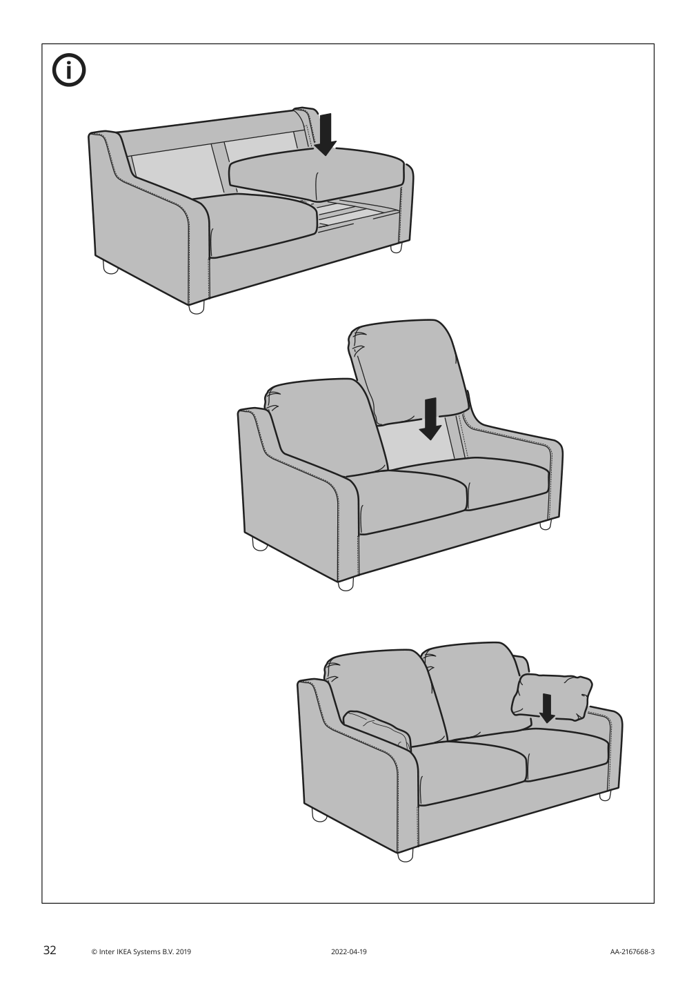 Assembly instructions for IKEA Vinliden sofa section | Page 32 - IKEA VINLIDEN sofa 795.555.39