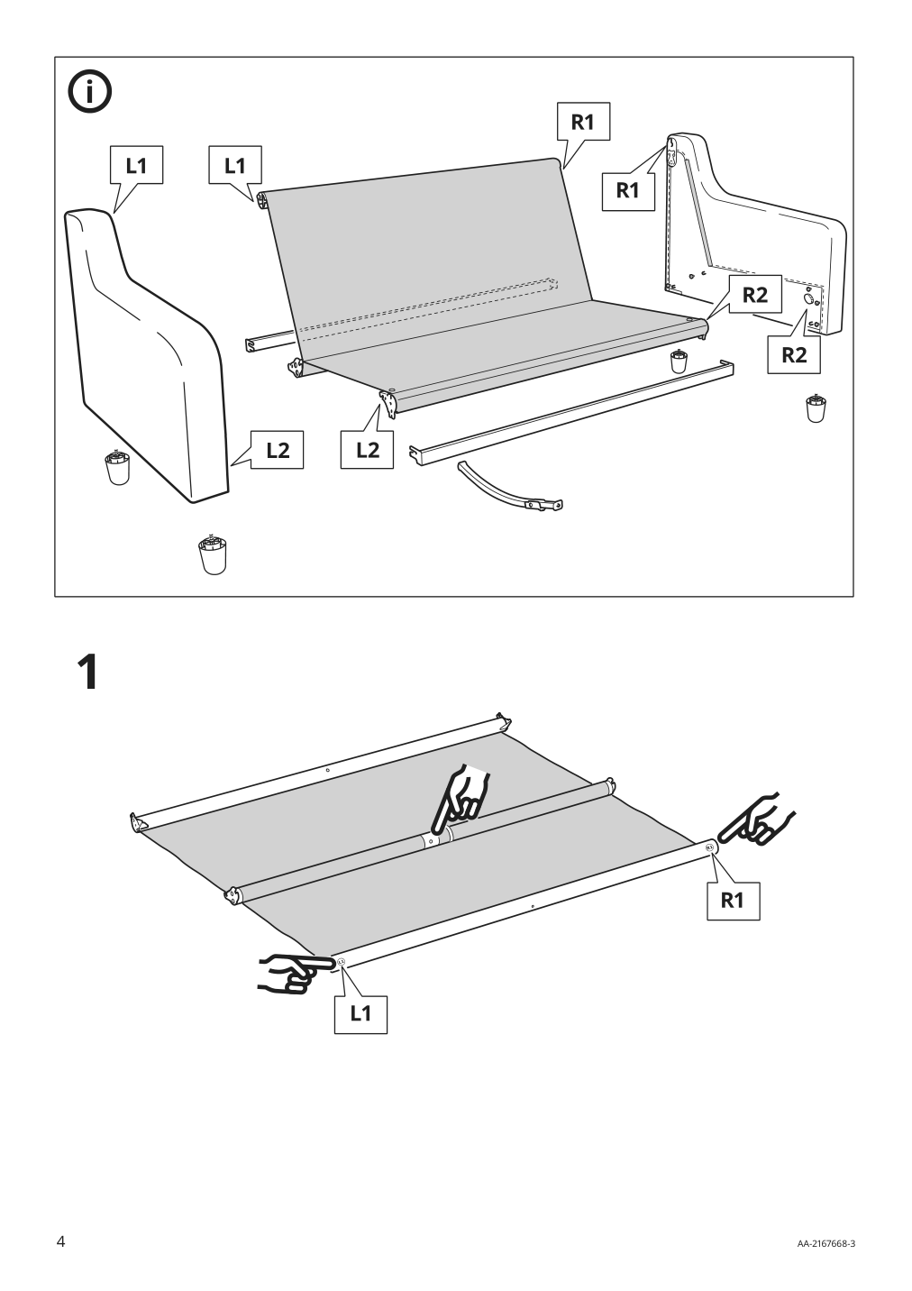 Assembly instructions for IKEA Vinliden sofa section | Page 4 - IKEA VINLIDEN sofa 795.555.39