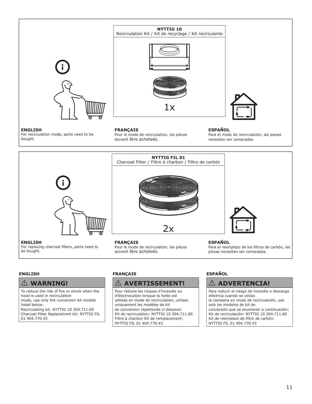 Assembly instructions for IKEA Vinstgivande wall mounted range hood black stainless steel | Page 11 - IKEA VINSTGIVANDE wall mounted range hood 104.621.42