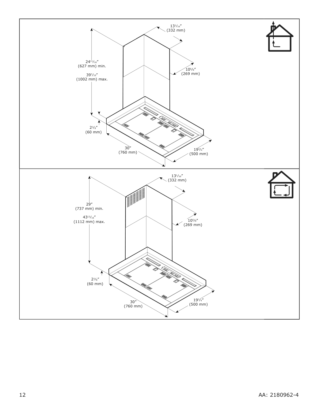 Assembly instructions for IKEA Vinstgivande wall mounted range hood black stainless steel | Page 12 - IKEA VINSTGIVANDE wall mounted range hood 104.621.42