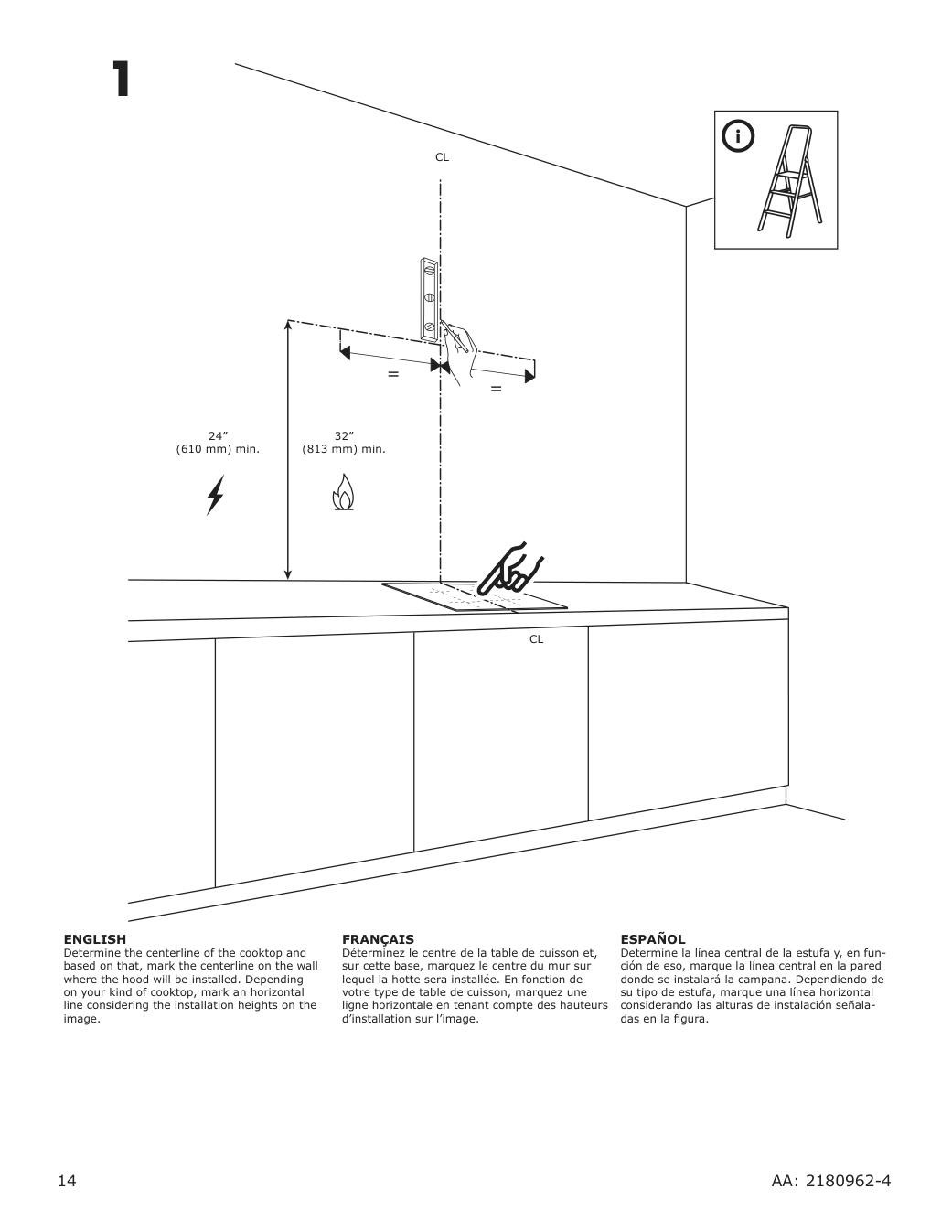 Assembly instructions for IKEA Vinstgivande wall mounted range hood black stainless steel | Page 14 - IKEA VINSTGIVANDE wall mounted range hood 104.621.42