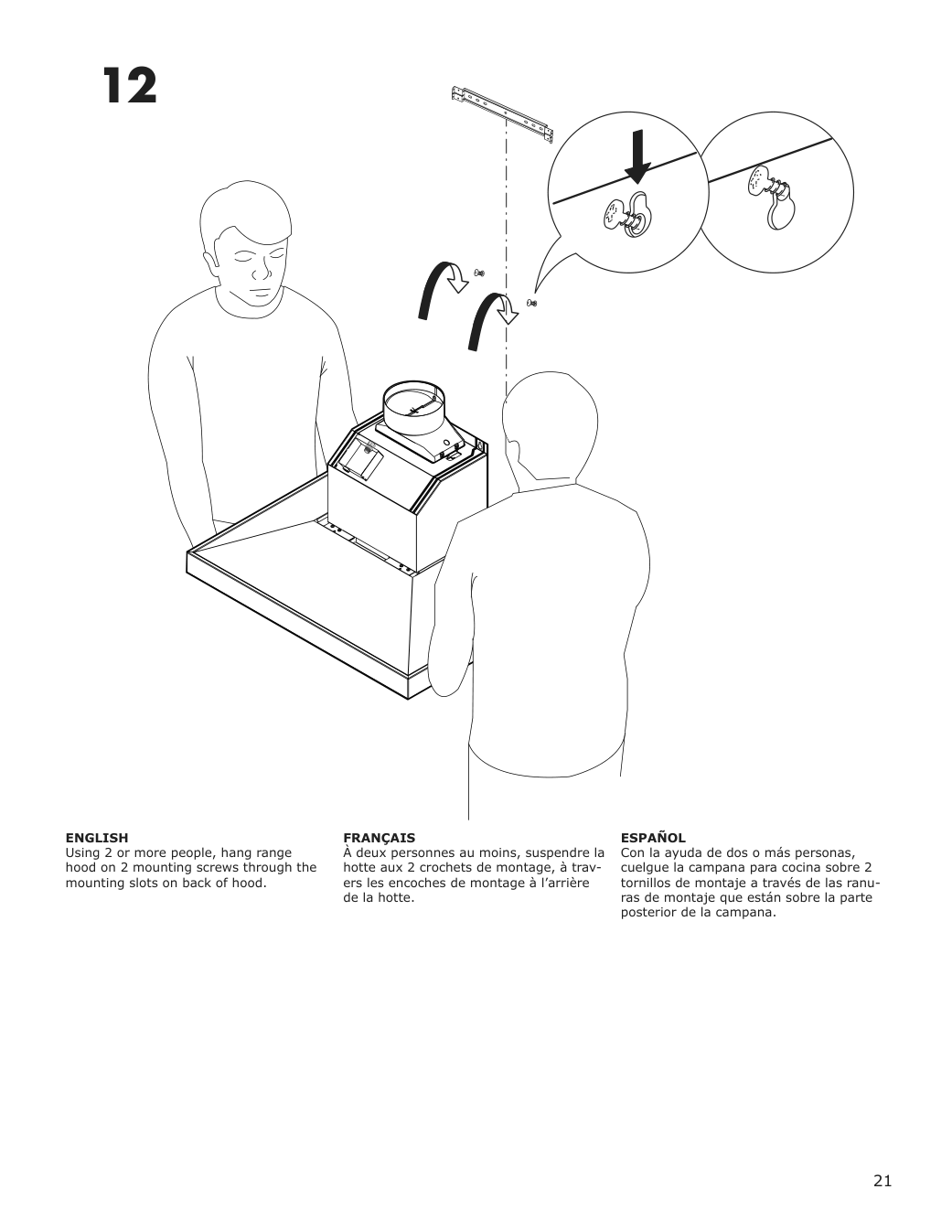 Assembly instructions for IKEA Vinstgivande wall mounted range hood black stainless steel | Page 21 - IKEA VINSTGIVANDE wall mounted range hood 104.621.42