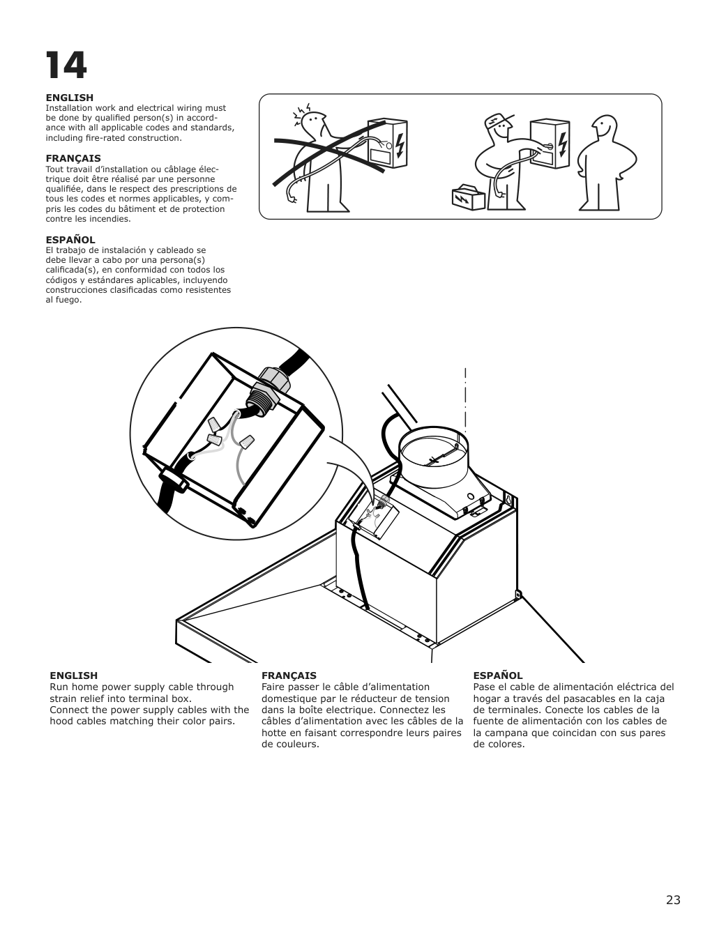 Assembly instructions for IKEA Vinstgivande wall mounted range hood black stainless steel | Page 23 - IKEA VINSTGIVANDE wall mounted range hood 104.621.42