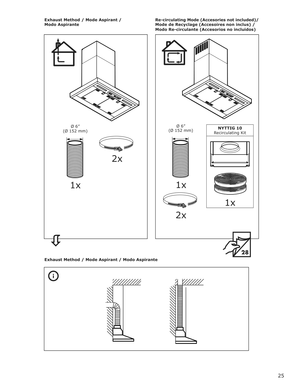 Assembly instructions for IKEA Vinstgivande wall mounted range hood black stainless steel | Page 25 - IKEA VINSTGIVANDE wall mounted range hood 104.621.42