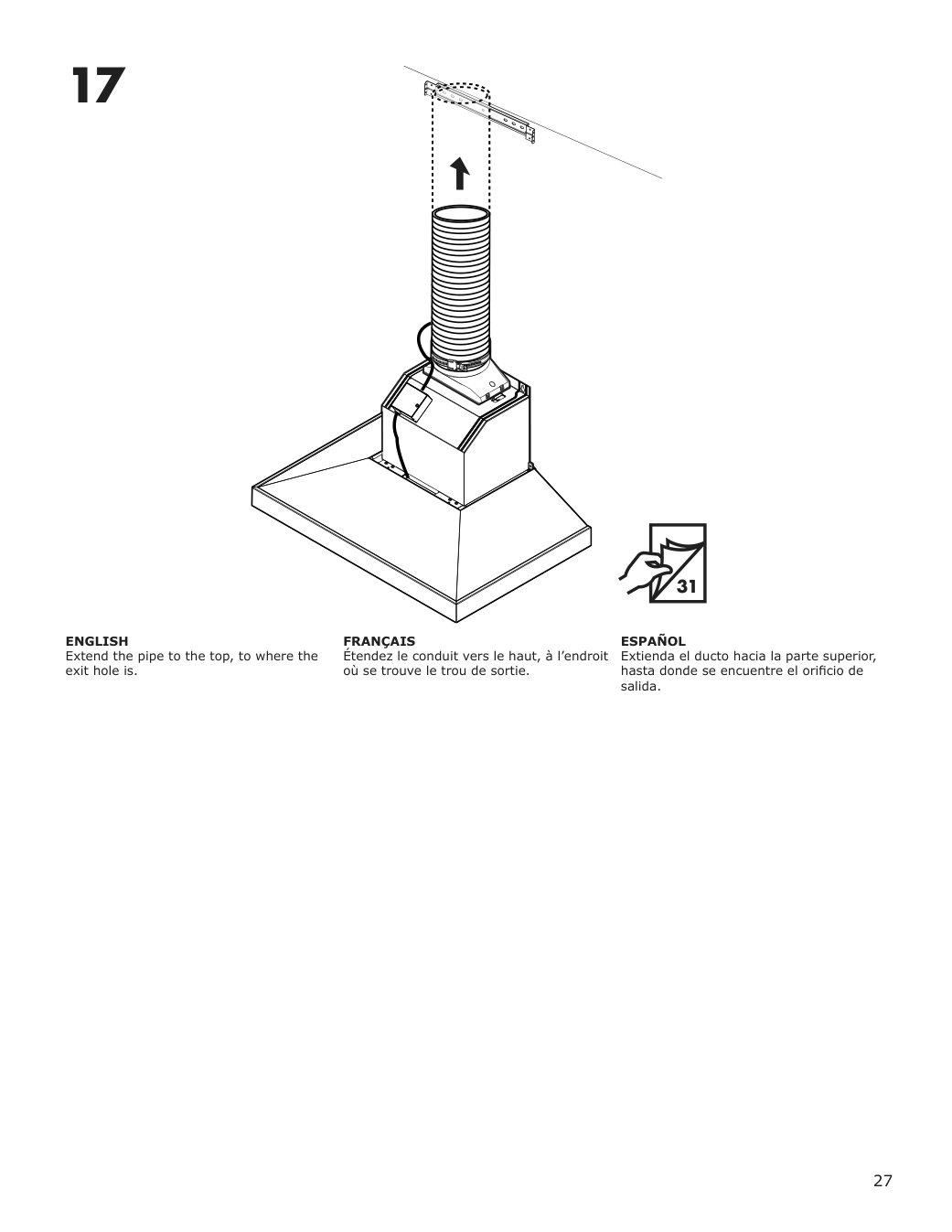 Assembly instructions for IKEA Vinstgivande wall mounted range hood black stainless steel | Page 27 - IKEA VINSTGIVANDE wall mounted range hood 104.621.42