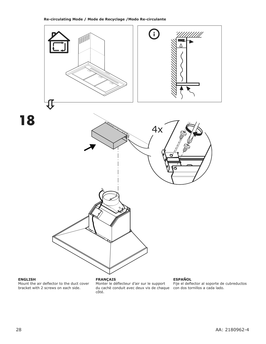 Assembly instructions for IKEA Vinstgivande wall mounted range hood black stainless steel | Page 28 - IKEA VINSTGIVANDE wall mounted range hood 104.621.42