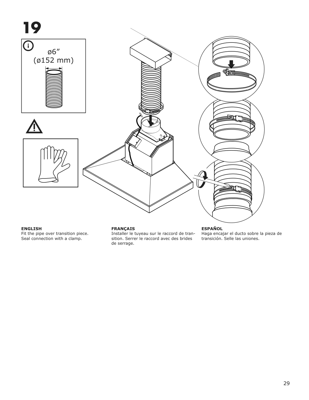 Assembly instructions for IKEA Vinstgivande wall mounted range hood black stainless steel | Page 29 - IKEA VINSTGIVANDE wall mounted range hood 104.621.42