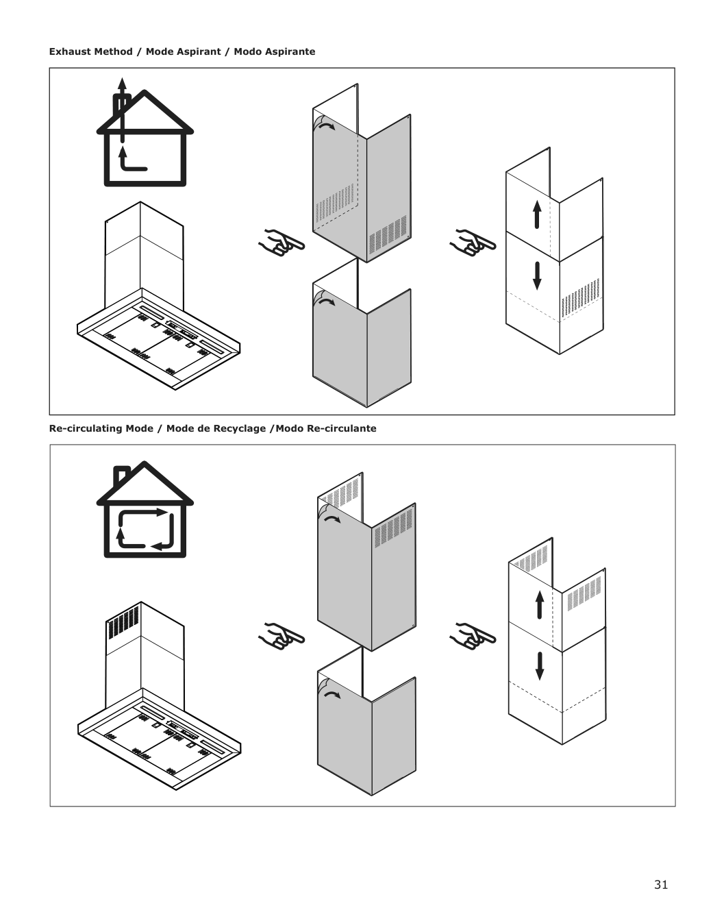 Assembly instructions for IKEA Vinstgivande wall mounted range hood black stainless steel | Page 31 - IKEA VINSTGIVANDE wall mounted range hood 104.621.42