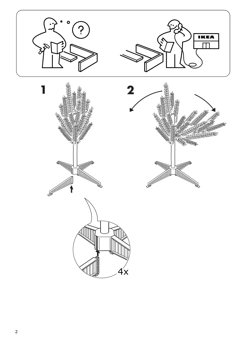 Assembly instructions for IKEA Vinter 2021 artificial christmas tree indoor outdoor green | Page 2 - IKEA VINTER 2021 artificial Christmas tree 504.983.99