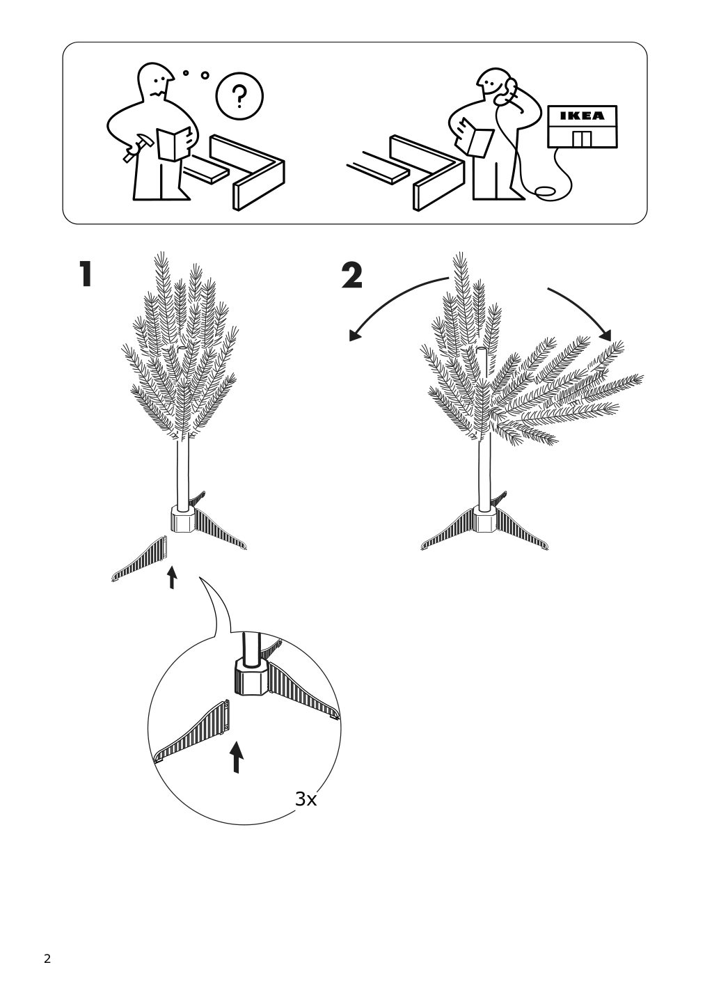 Assembly instructions for IKEA Vinterfint artificial christmas tree indoor outdoor green | Page 2 - IKEA VINTERFINT artificial Christmas tree 505.272.50