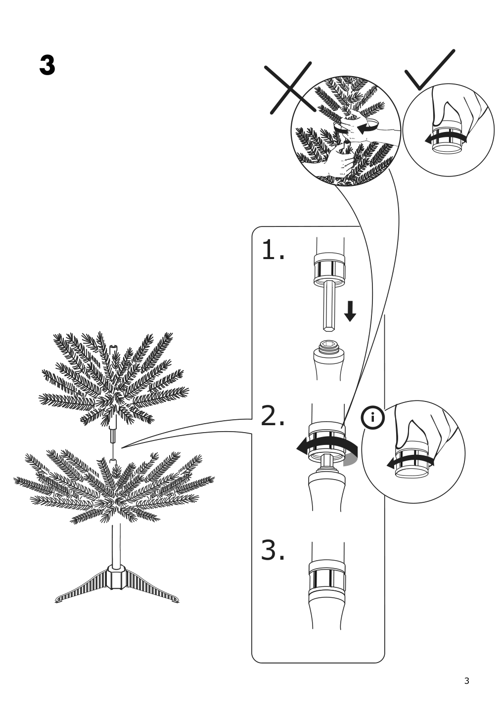 Assembly instructions for IKEA Vinterfint artificial christmas tree indoor outdoor green | Page 3 - IKEA VINTERFINT artificial Christmas tree 505.272.50