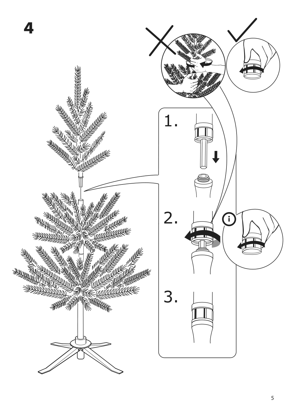 Assembly instructions for IKEA Vinterfint artificial christmas tree indoor outdoor green | Page 5 - IKEA VINTERFINT artificial Christmas tree 705.242.03