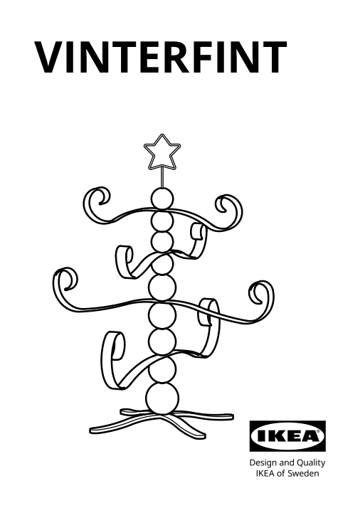 Assembly instructions for IKEA Vinterfint decoration christmas tree shaped pine white | Page 1 - IKEA VINTERFINT decoration 305.532.59