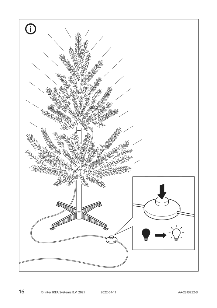 Assembly instructions for IKEA Vinterfint led artificial christmas tree christmas tree | Page 16 - IKEA VINTERFINT LED artificial Christmas tree 805.348.57