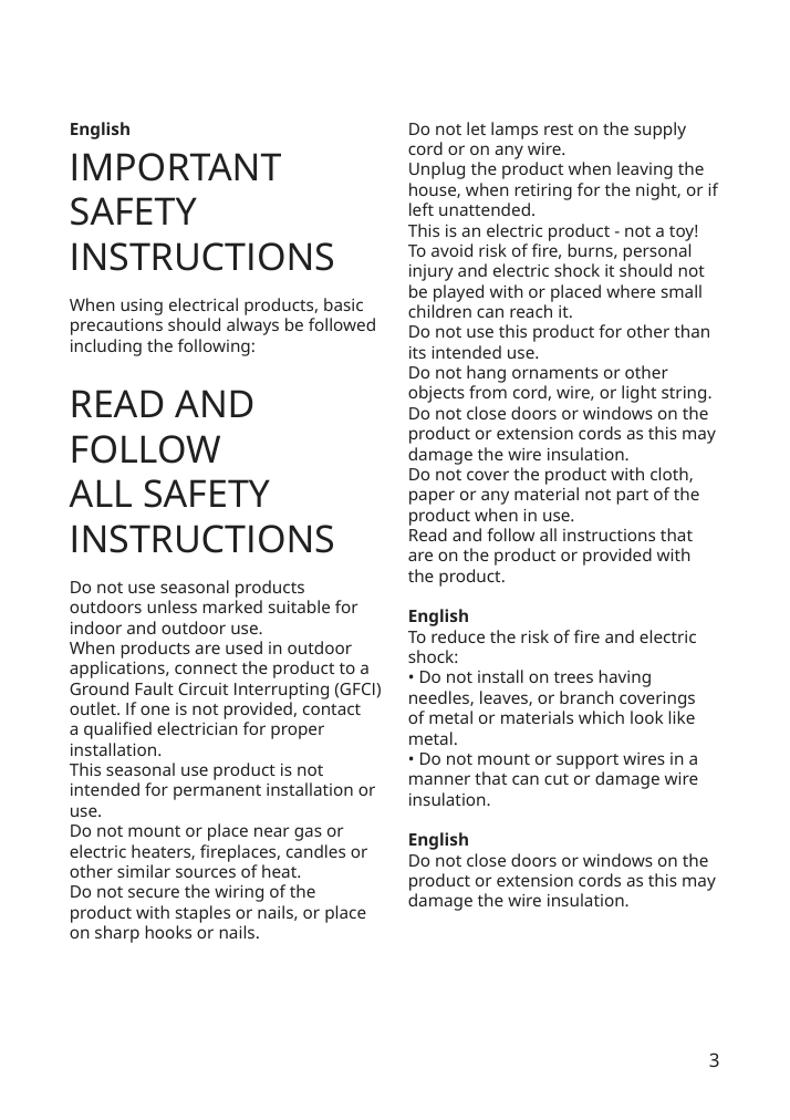 Assembly instructions for IKEA Vinterfint led artificial christmas tree christmas tree | Page 3 - IKEA VINTERFINT LED artificial Christmas tree 805.348.57