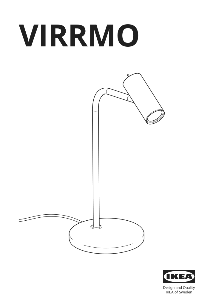 Assembly instructions for IKEA Virrmo work lamp nickel plated | Page 1 - IKEA VIRRMO work lamp 804.713.55