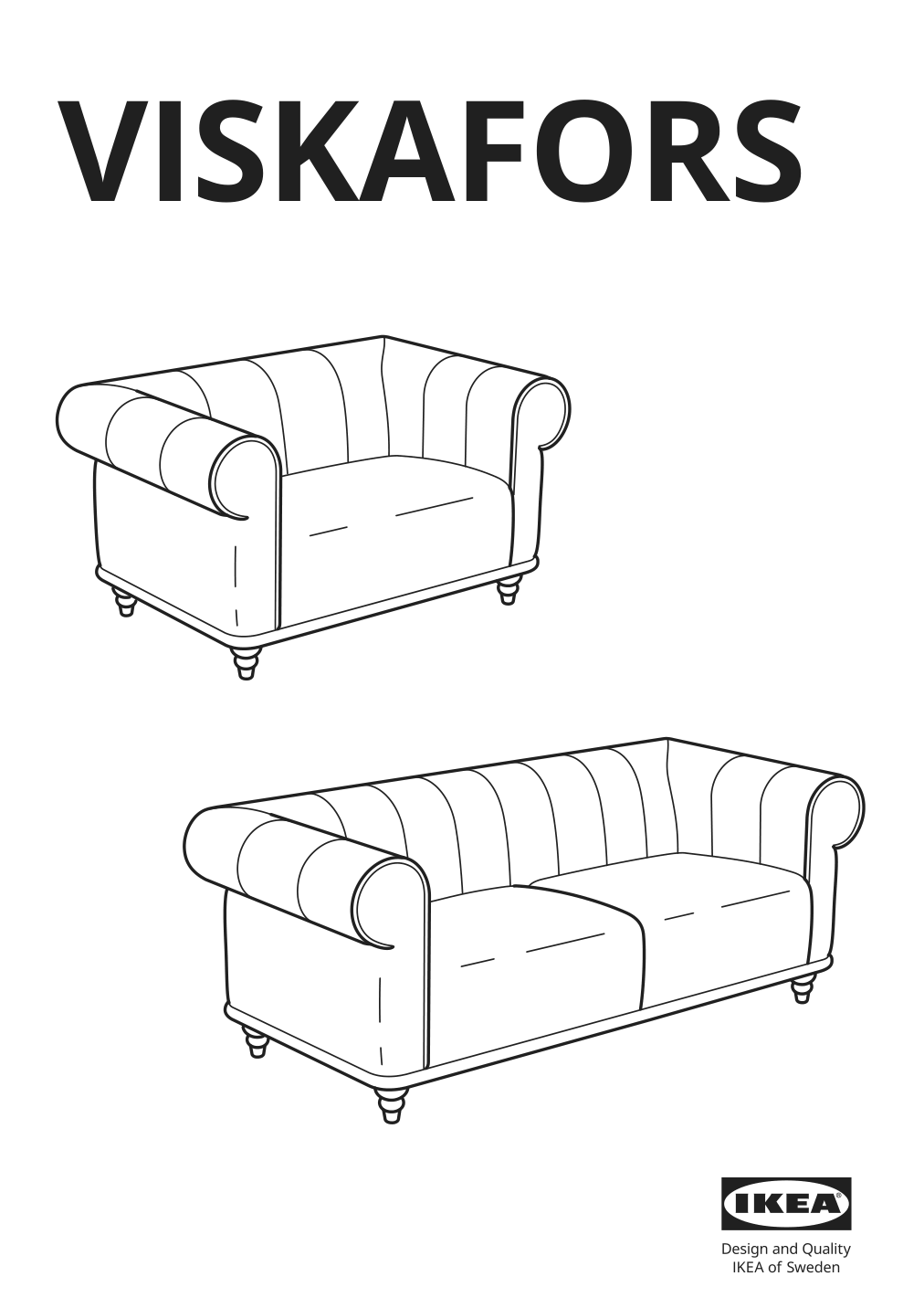 Assembly instructions for IKEA Viskafors 1 5 seat armchair lejde anthracite | Page 1 - IKEA VISKAFORS 1.5-seat armchair 994.432.73