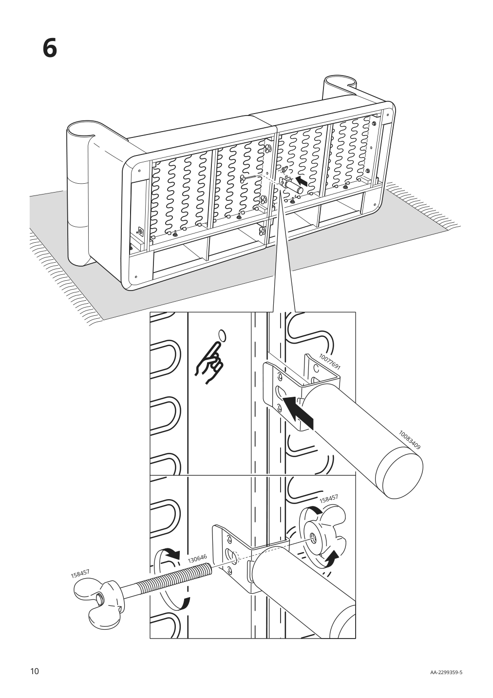 Assembly instructions for IKEA Viskafors sofa lejde light beige | Page 10 - IKEA VISKAFORS sofa 394.433.32