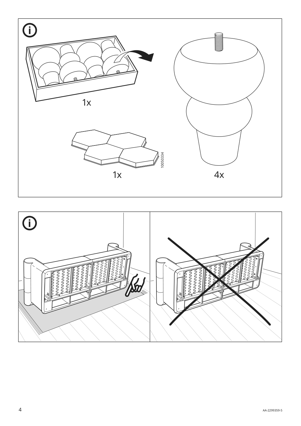 Assembly instructions for IKEA Viskafors sofa lejde light beige | Page 4 - IKEA VISKAFORS sofa 394.433.32