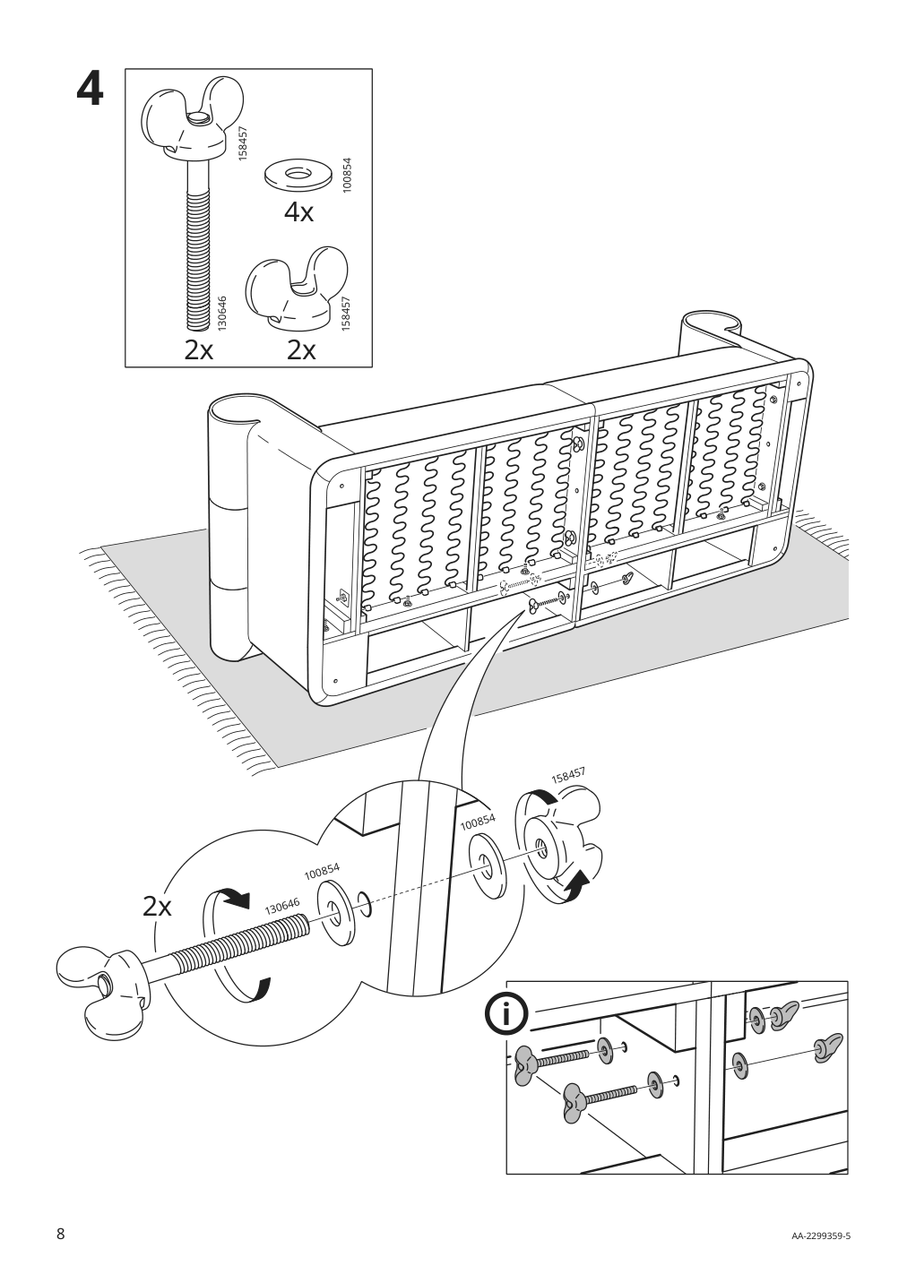 Assembly instructions for IKEA Viskafors sofa lejde light beige | Page 8 - IKEA VISKAFORS sofa 394.433.32