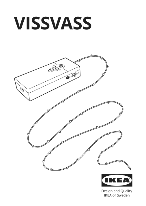 Assembly instructions for IKEA Vissvass led string light with 40 lights indoor battery operated silver color | Page 1 - IKEA VISSVASS LED string light with 40 lights 404.141.02