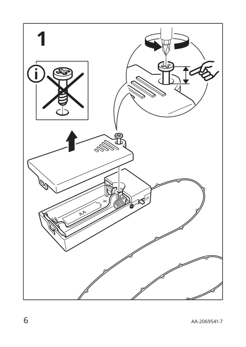 Assembly instructions for IKEA Vissvass led string light with 40 lights indoor battery operated silver color | Page 6 - IKEA VISSVASS LED string light with 40 lights 404.141.02