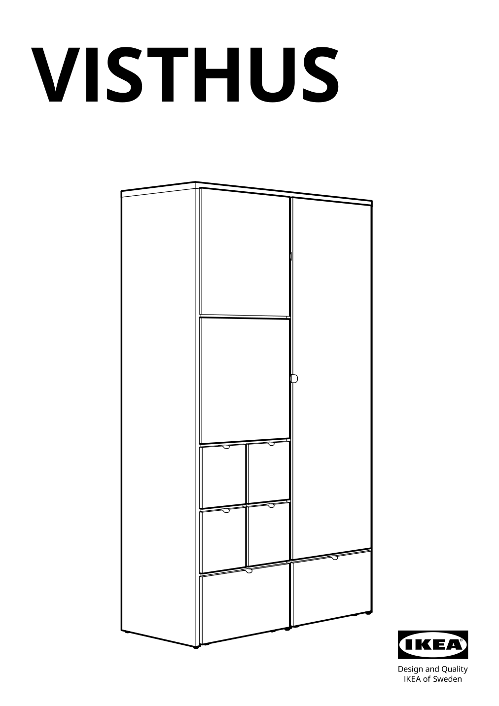 Assembly instructions for IKEA Visthus wardrobe gray white | Page 1 - IKEA VISTHUS wardrobe 503.476.16